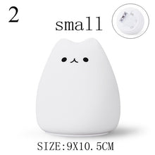 Load image into Gallery viewer, Cute LED Night Light Silicone Touch Sensor 7 Colors Cat Night Lamp Kids Baby Bedroom Desktop Decor Ornaments Battery/USB Charge
