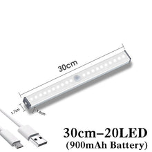 Load image into Gallery viewer, Plutus-Quinn LED Night Light Motion Sensor Wireless USB Rechargeable 20 30 40 50cm Night lamp For Kitchen Cabinet Wardrobe Lamp