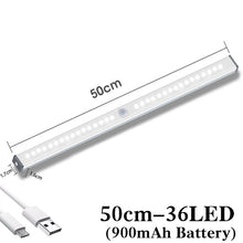 Load image into Gallery viewer, Plutus-Quinn LED Night Light Motion Sensor Wireless USB Rechargeable 20 30 40 50cm Night lamp For Kitchen Cabinet Wardrobe Lamp