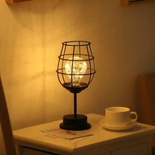 Load image into Gallery viewer, Creative Wrought iron night light Lantern Red Wine Bottle LED Lamp Drinking Glass Battery Light for Cafe Hotel Balcony