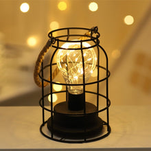 Load image into Gallery viewer, Creative Wrought iron night light Lantern Red Wine Bottle LED Lamp Drinking Glass Battery Light for Cafe Hotel Balcony