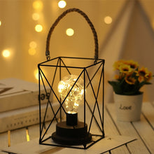 Load image into Gallery viewer, Creative Wrought iron night light Lantern Red Wine Bottle LED Lamp Drinking Glass Battery Light for Cafe Hotel Balcony