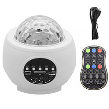 Load image into Gallery viewer, Colorful LED Star Light Projector Rotating Ocean Wave Night Lights Bluetooth Music USB Nebula Lamp Starry Sky Galaxy Light Decor