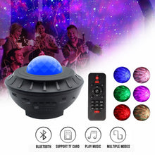 Load image into Gallery viewer, Colorful LED Star Light Projector Rotating Ocean Wave Night Lights Bluetooth Music USB Nebula Lamp Starry Sky Galaxy Light Decor