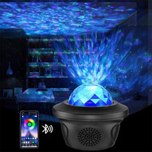Load image into Gallery viewer, Colorful LED Star Light Projector Rotating Ocean Wave Night Lights Bluetooth Music USB Nebula Lamp Starry Sky Galaxy Light Decor