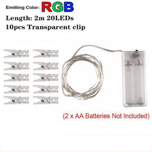 Load image into Gallery viewer, 10M USB Festoon Led Fairy Lights Chain Holiday Lighting String with Clips Battery Operated Garland Christmas Decor for Home Room