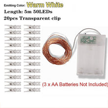 Load image into Gallery viewer, 10M USB Festoon Led Fairy Lights Chain Holiday Lighting String with Clips Battery Operated Garland Christmas Decor for Home Room