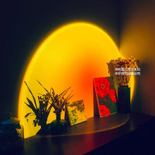 Load image into Gallery viewer, Sunset Projector Lamp Rainbow Atmosphere Led Night Light for Home Bedroom Coffe shop Background Wall Decoration USB Table Lamp