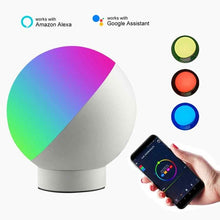 Load image into Gallery viewer, RGB LED Desk Lamps 7W Smart Voice LED Control WiFi App Remote Dimmable Bedroom Table Night Lights Work With Alexa Google Home
