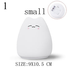 Load image into Gallery viewer, Cute LED Night Light Silicone Touch Sensor 7 Colors Cat Night Lamp Kids Baby Bedroom Desktop Decor Ornaments Battery/USB Charge
