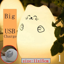 Load image into Gallery viewer, Cute LED Night Light Silicone Touch Sensor 7 Colors Cat Night Lamp Kids Baby Bedroom Desktop Decor Ornaments Battery/USB Charge
