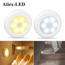 Load image into Gallery viewer, Motion Sensor Wireless Night Lights Bedroom Decor Lamp 6LED Kitchen Cabinet Light Staircase Closet Room Aisle Lighting Wall Lamp
